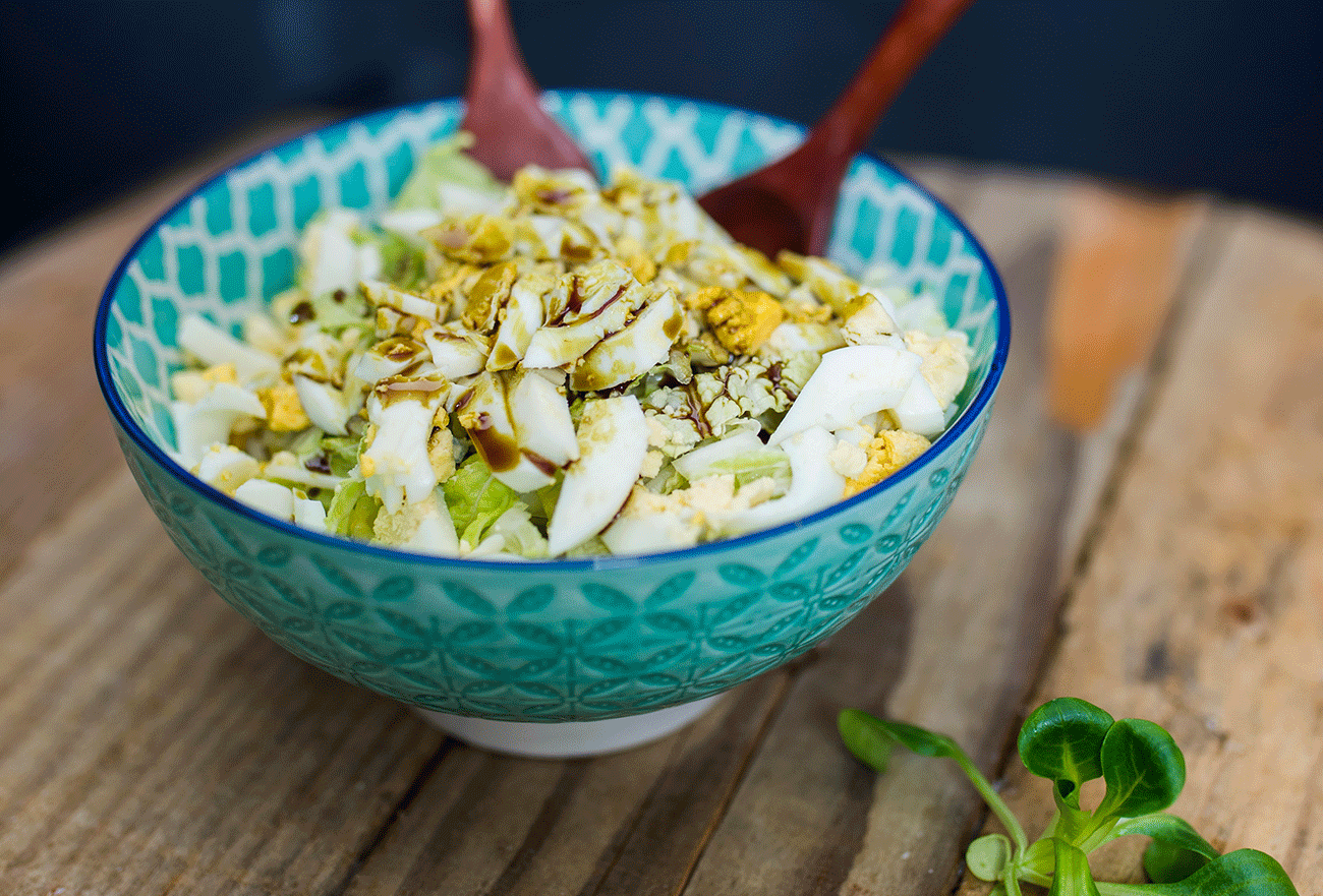 Recipe - Chinese cabbage salad with hard boiled eggs and pumpkin seed oil - Kocbek Oil Mill